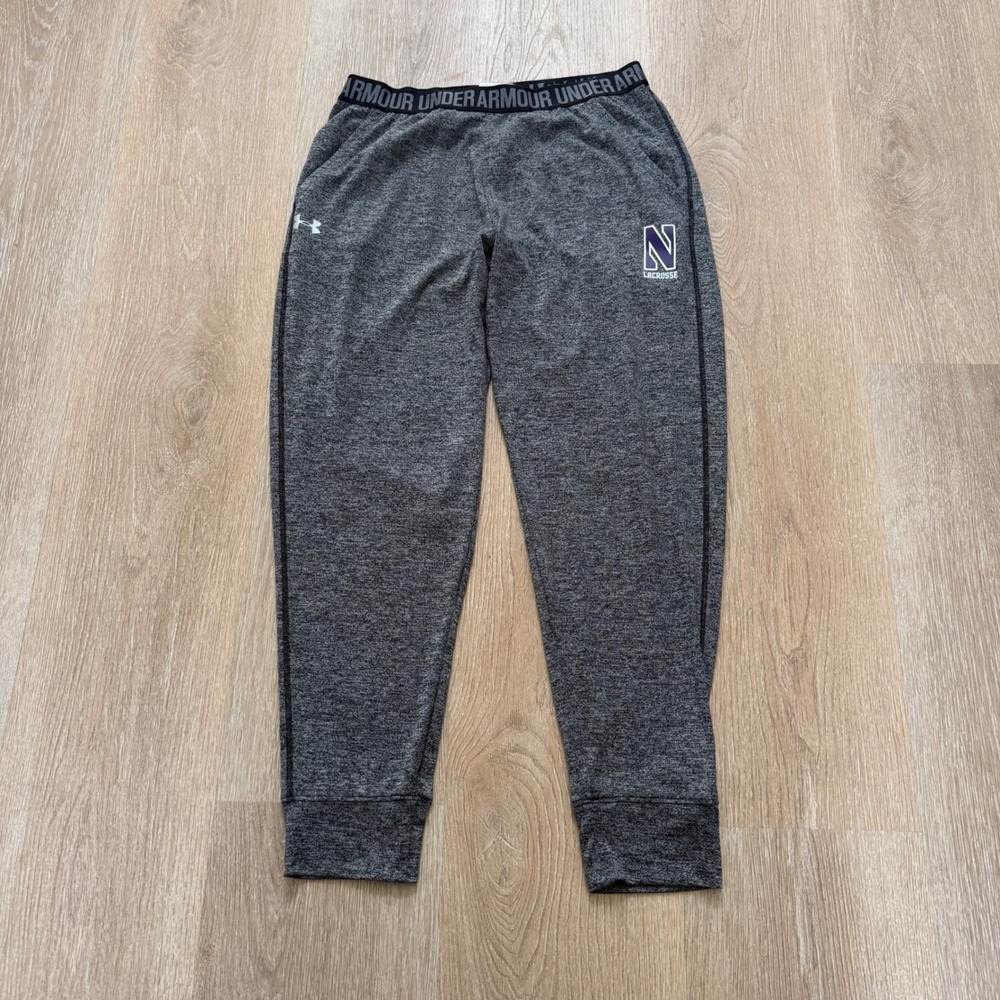 Under Armour Northwestern Lacrosse Joggers Women Medium Gray HeatGear‎ Tapered